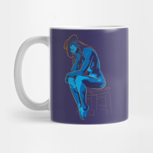 Body art in blue Mug